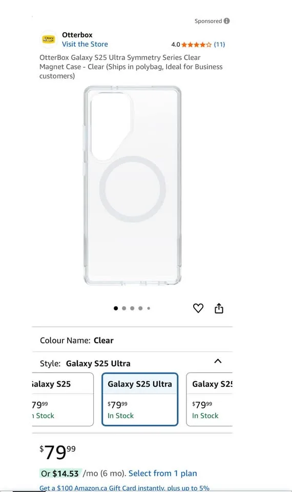 OtterBox Galaxy S25 Ultra Symmetry Series Clear Magnet Case image indicator(3)