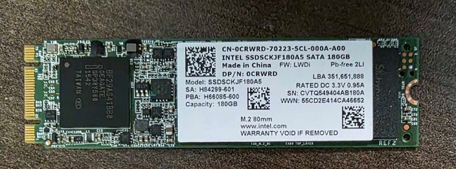 180GB Intel M.2 SATA SSD