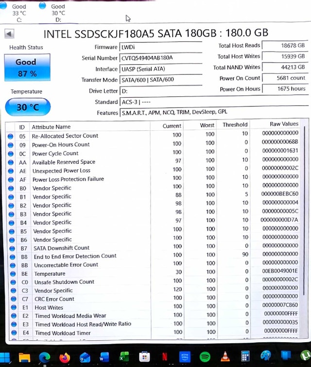 180GB Intel M.2 SATA SSD - photo 2