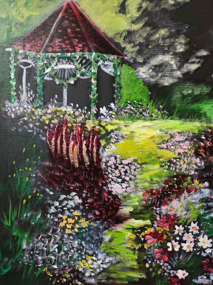 Framed acrylic painting on canvas - photo 2