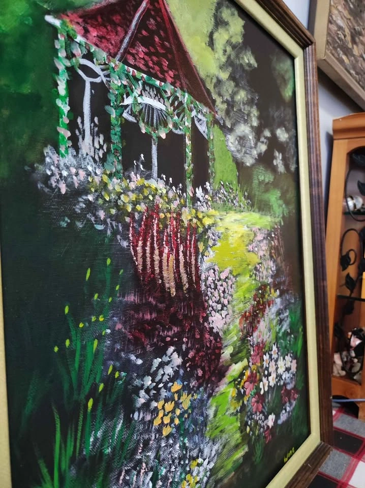 Framed acrylic painting on canvas - photo 4