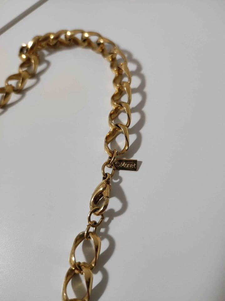 Vintage Monet Gold-Tone Curb Chain Necklace - photo 3