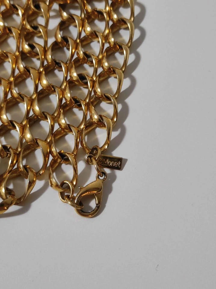 Vintage Monet Gold-Tone Curb Chain Necklace - photo 5