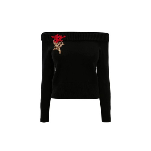 Alexander McQueen 100% Cashmere Embroidered Sweater Black L NWT - photo 3