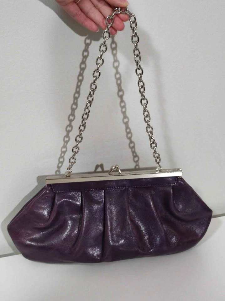 Vintage Danier 100% Leather Deep Purple Clutch Purse - photo 2