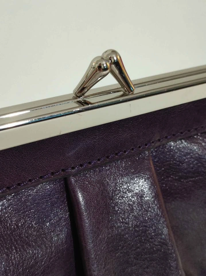 Vintage Danier 100% Leather Deep Purple Clutch Purse - photo 4