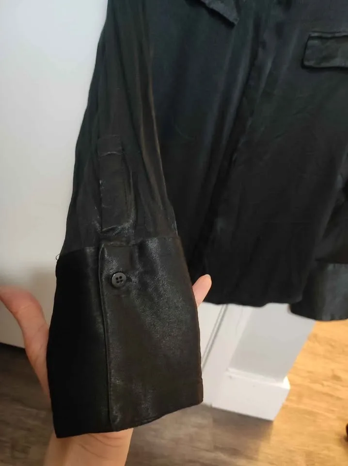 Zara Black Satin-Finish Shirt - photo 2