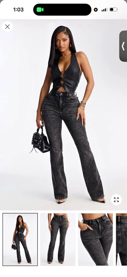 High waisted stretch bootcut jeans