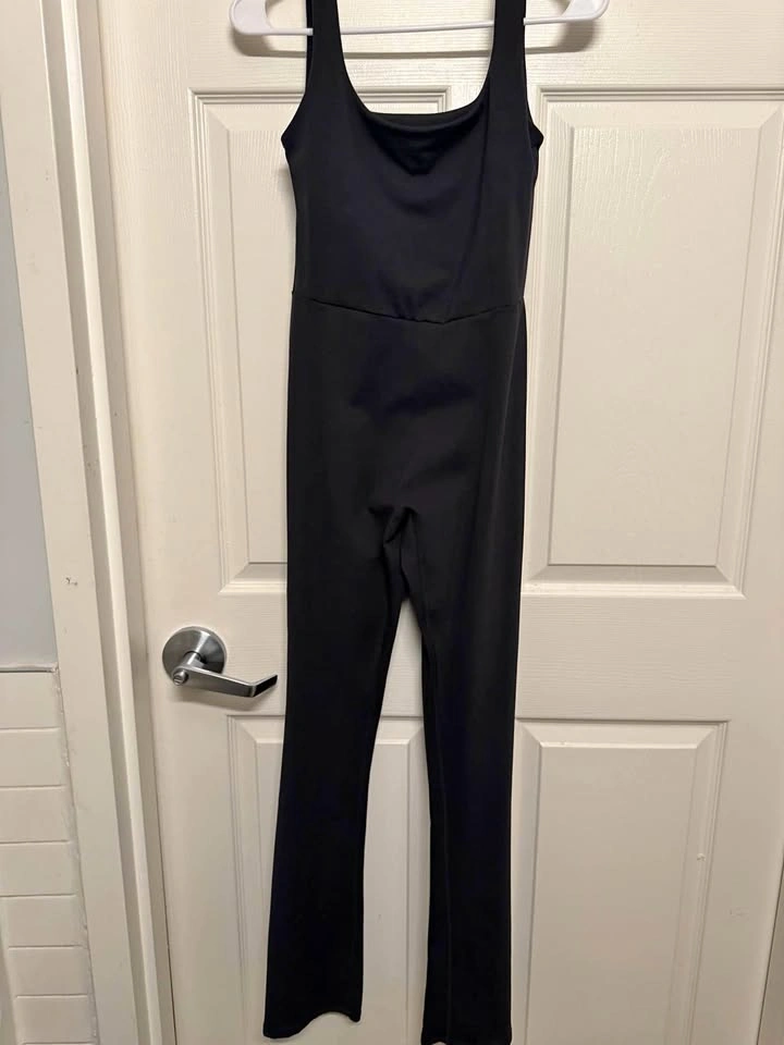 Black flare leg jumpsuit