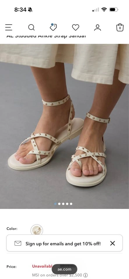 Sandals white with gold studs - photo 2
