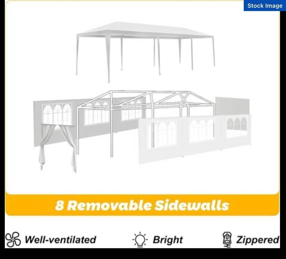 Tacsal Party Tent Patio Gazebo with Removable Sidewalls/Window - photo 3