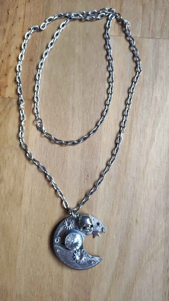 Steampunk Necklace with skull - photo 4