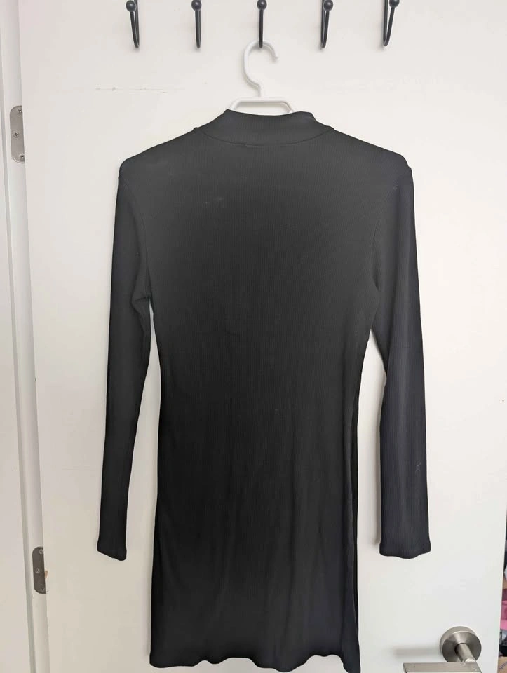 Ribbed Quarter-Zip Long Sleeve Dress Size L - photo 5