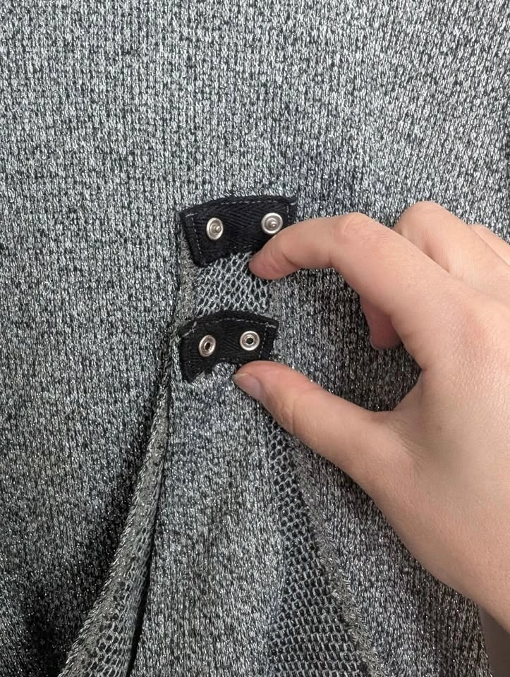 Grey Shimmery Long Sleeve Bodysuit Fits like size Small / Medium - photo 3