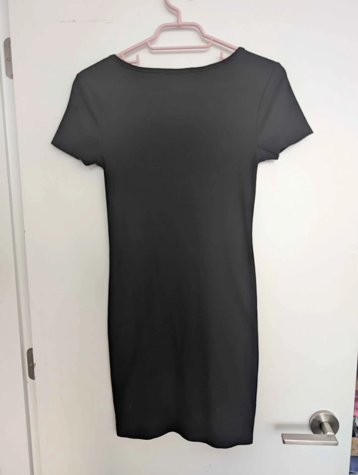 Black Ribbed Henley Dress Size Small - photo 5