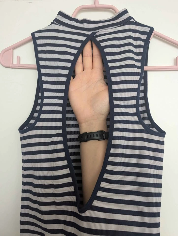 Striped Sleeveless Mock Neck Bodysuit - photo 5