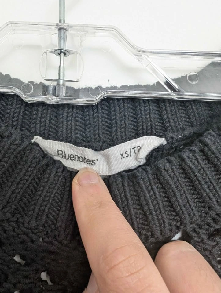 Bluenotes Black Open Knit Sweater Size XS - photo 2