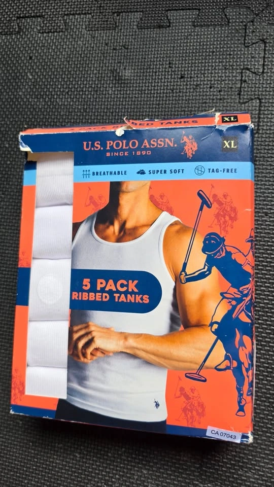 Brand New 5-Pack U.S. Polo Assn. Men's Ribbed Tanks (Size XL) - photo 2