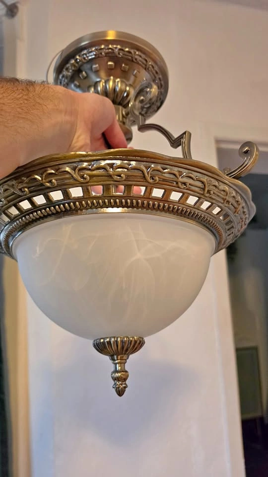 Vintage-Style Antique Brass Flush Mount Ceiling Light