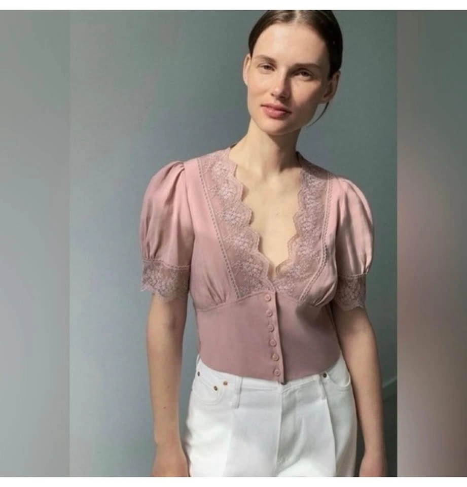 Zara Lace trim blouse XS - photo 2