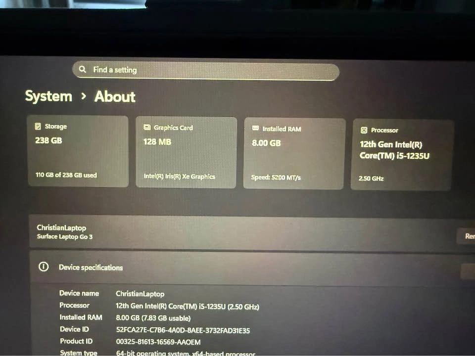 Refurbished Windows Surface Laptop Go 3 (CIB + Accessories) - photo 5