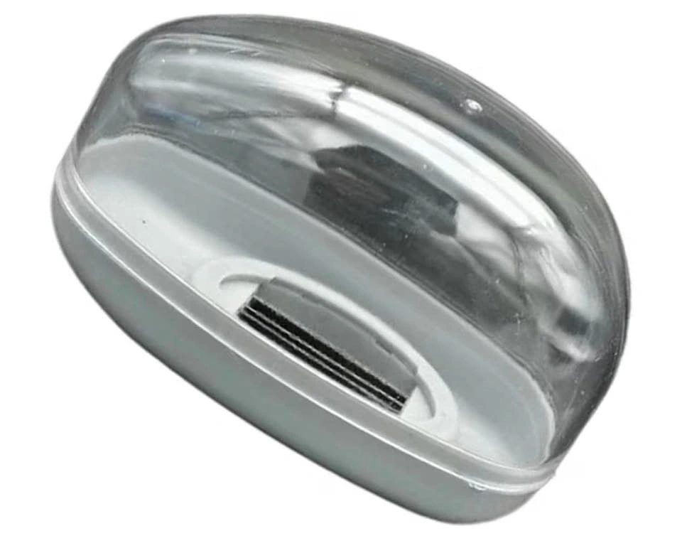 Handheld Garlic Mincer Press — Clear Dome Cover, Grey Base - photo 2