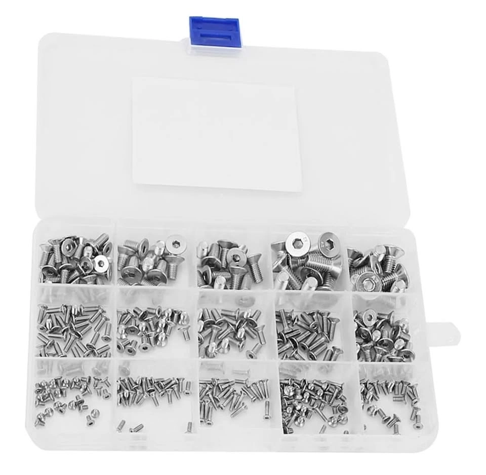 320pc M2-M6 Hex Socket Flat Head Screw Nut Washer Kit