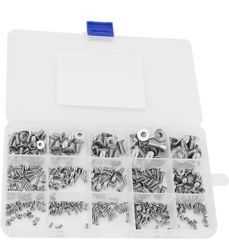 320pc M2-M6 Hex Socket Flat Head Screw Nut Washer Kit - photo 5