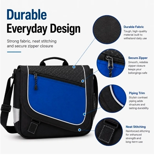 Acro Laptop Messenger Bag 15.6" Blue/Black - photo 3
