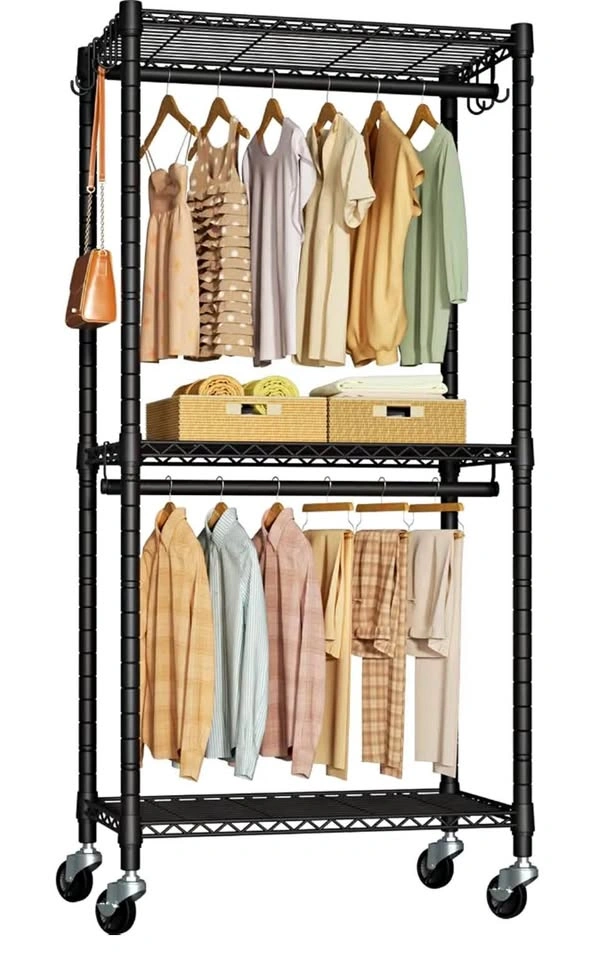 New in Box Rolling Clothes Rack 23.6'' W x 14'' D x 78.5'' H