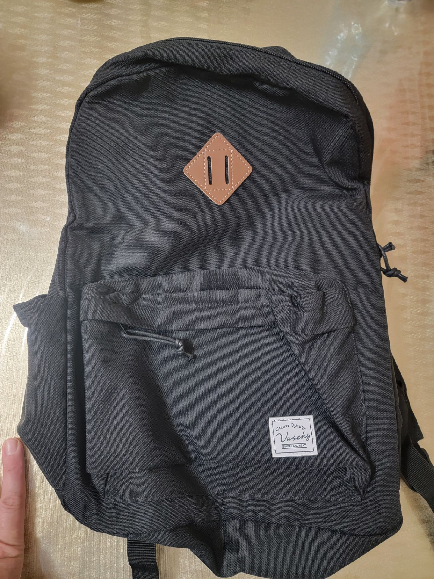 Vaschy Black Canvas Backpack