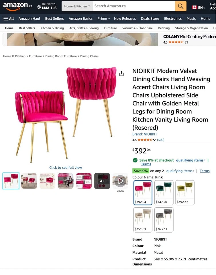 Velvet Dining Chairs set of 2 - Delivery Available - photo 5