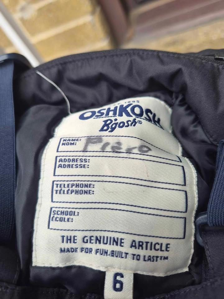 OshKosh B'gosh Black Bib Snow Pants Size 6 - photo 2