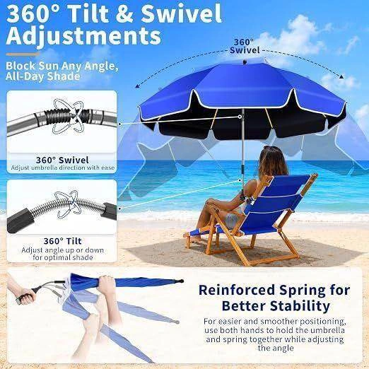 Beach Umbrella w/ Clamp Shade (2 pack) - photo 3