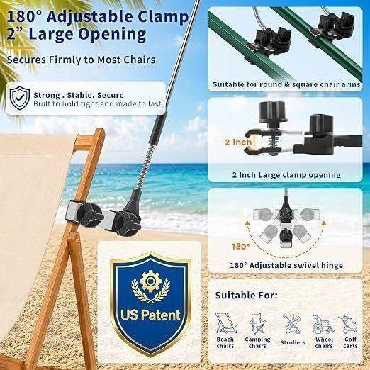 Beach Umbrella w/ Clamp Shade (2 pack) - photo 4