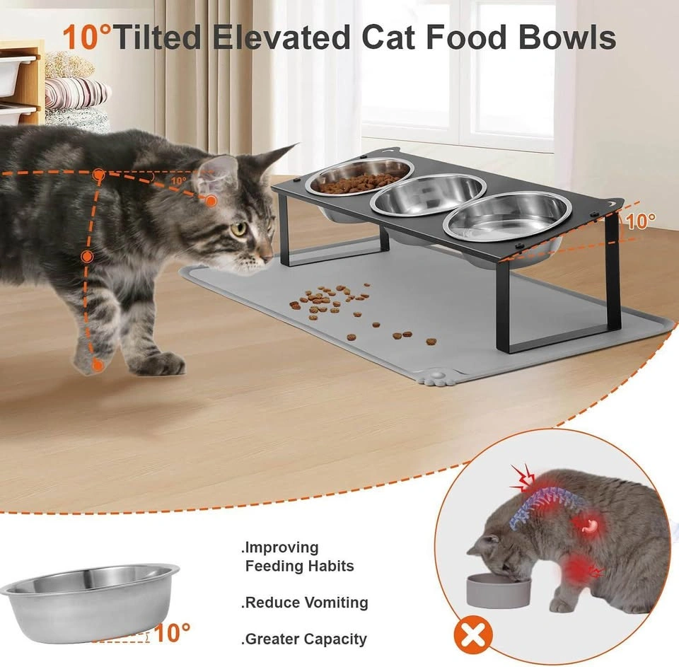 Cat Bowls with Food Mat - photo 2