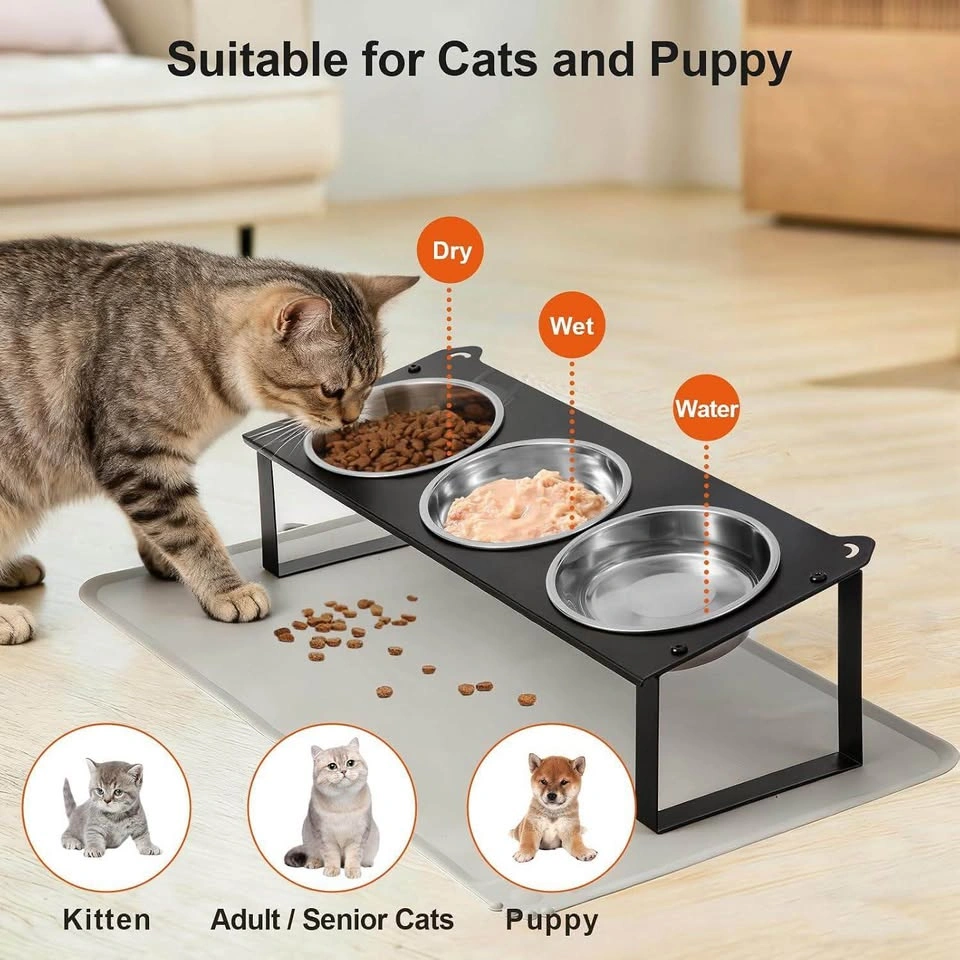Cat Bowls with Food Mat - photo 3