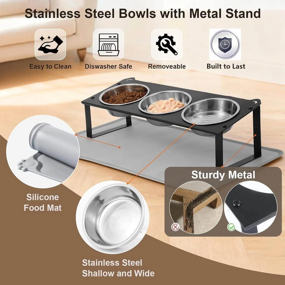 Cat Bowls with Food Mat - photo 4