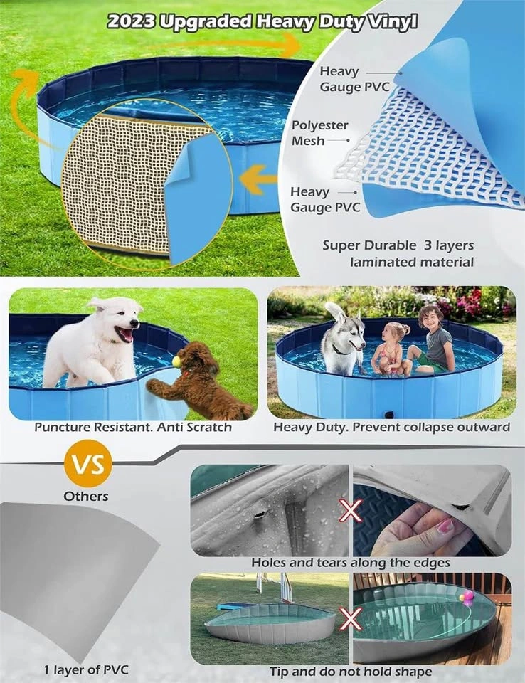 Foldable Dog Bath Pool 32" Blue - photo 4