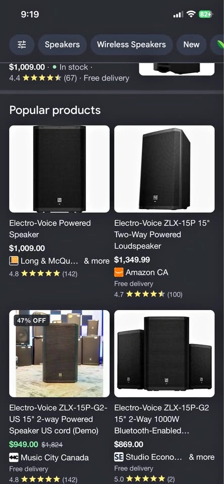 Electric voice 12 inch 1000w pa speaker