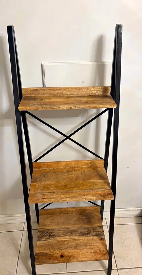 Rustic Industrial 3-Tier Wood & Metal Shelf