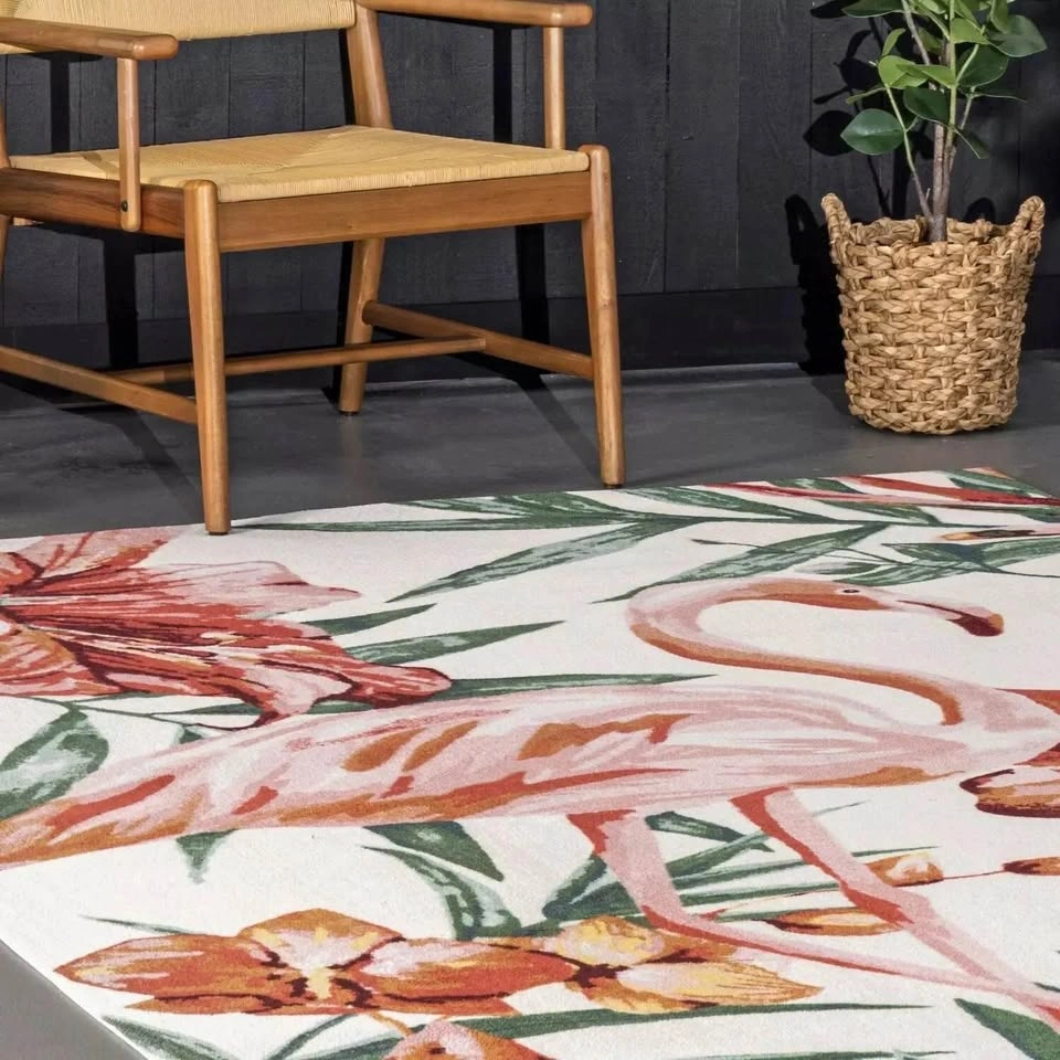 nuLOOM Stephanie Tropical Flamingo Indoor/Outdoor Rug 5x8 - photo 2