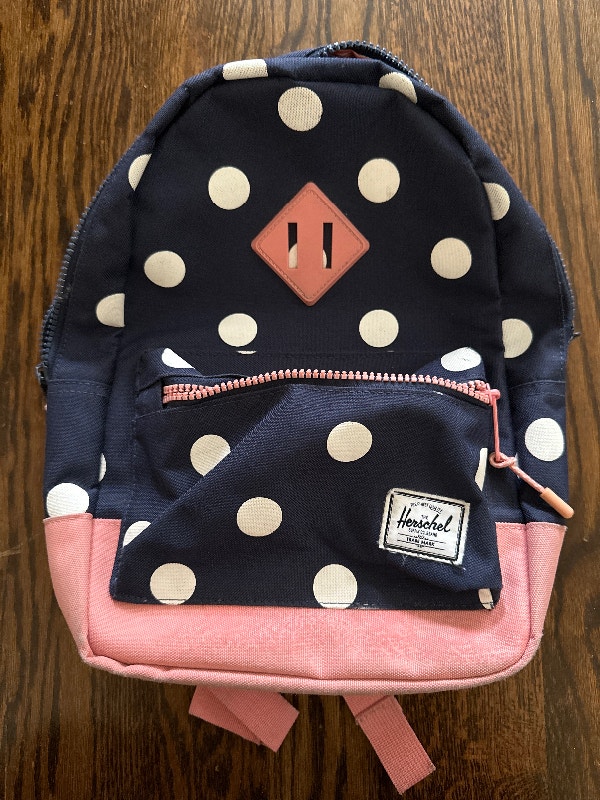 Herschel Heritage Kids Backpack - White Polka on Blue and Pink