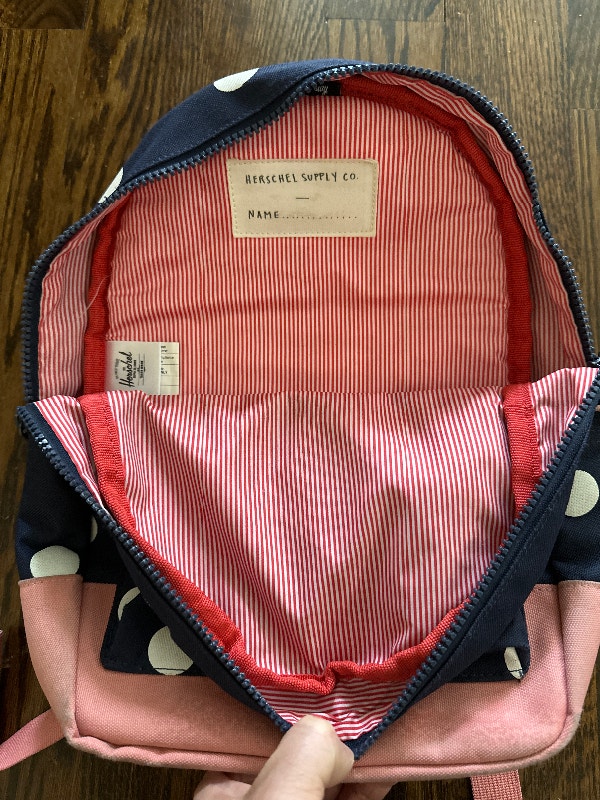 Herschel Heritage Kids Backpack - White Polka on Blue and Pink - photo 3