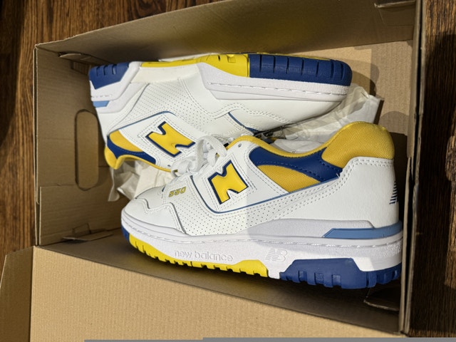New Balance 550 Men’s Size 8 D Width in White Yellow Blue - photo 3