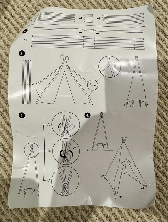 MINI MAISON WHITE CANVAS PLAY TENT with Carrying Case - photo 5
