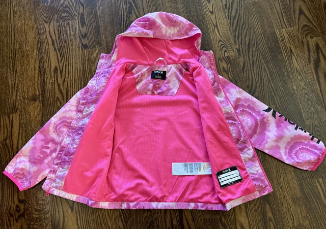 Girls Hurley Jacket - Pink Tie Dye Design Size 8-10 - photo 3