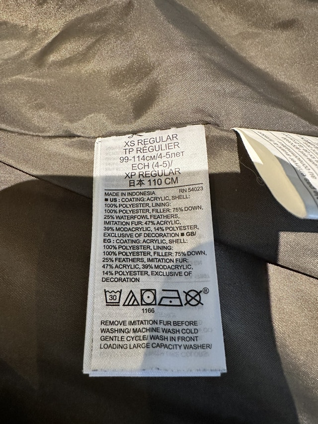 GAP Kids Size XS 4/5 - Down Filled Puffer Winter Jacket - photo 4