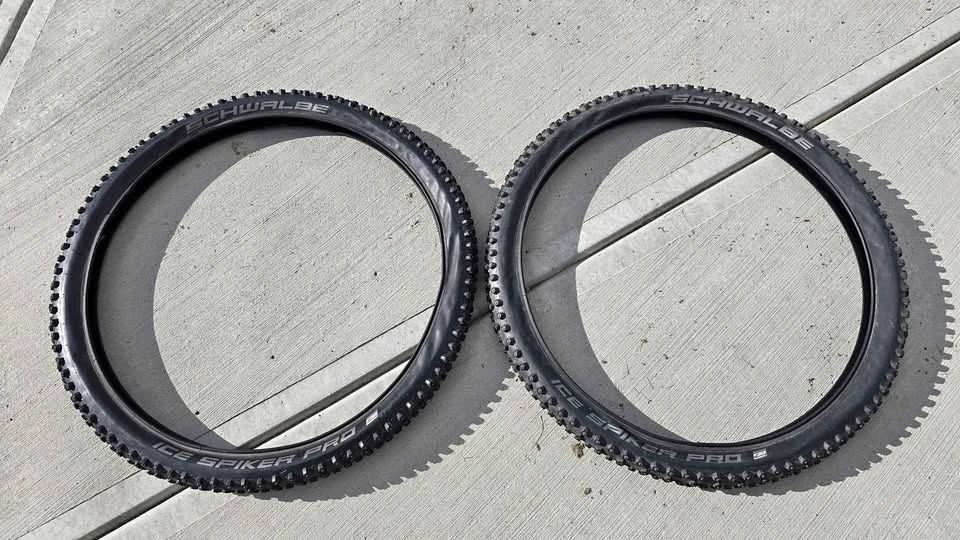 PAIR of Schwalbe Ice Spiker Pro 27.5” Studded Tires - 27.5x2.25