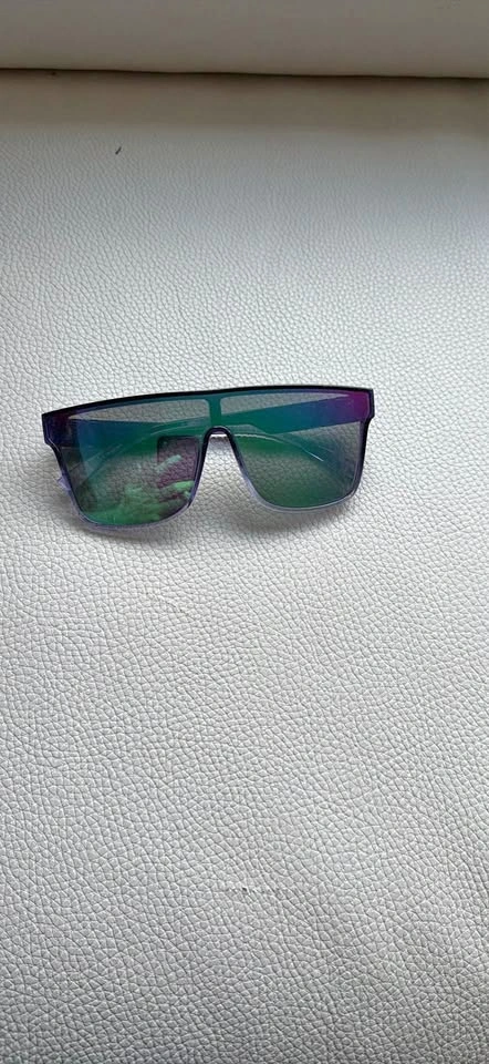 Oversized Purple Gradient Shield Sunglasses